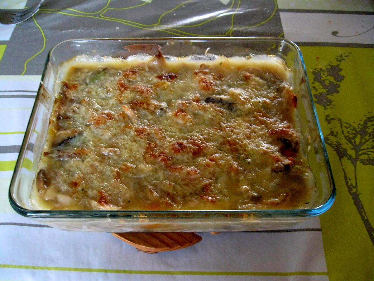 recette Gratin de restes de poule au pot