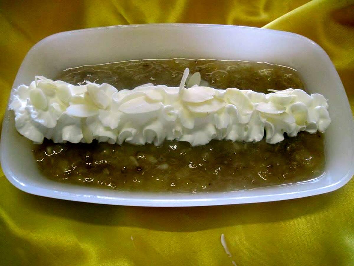 recette Bananes sucrées. crème Chantilly et aux amandes effilées.