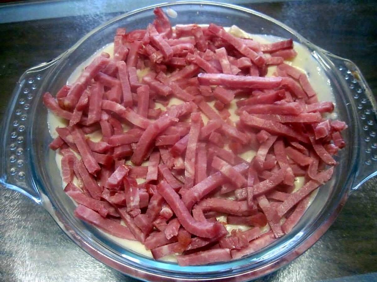 recette Champignons et bacon à la béchamel gratinés.