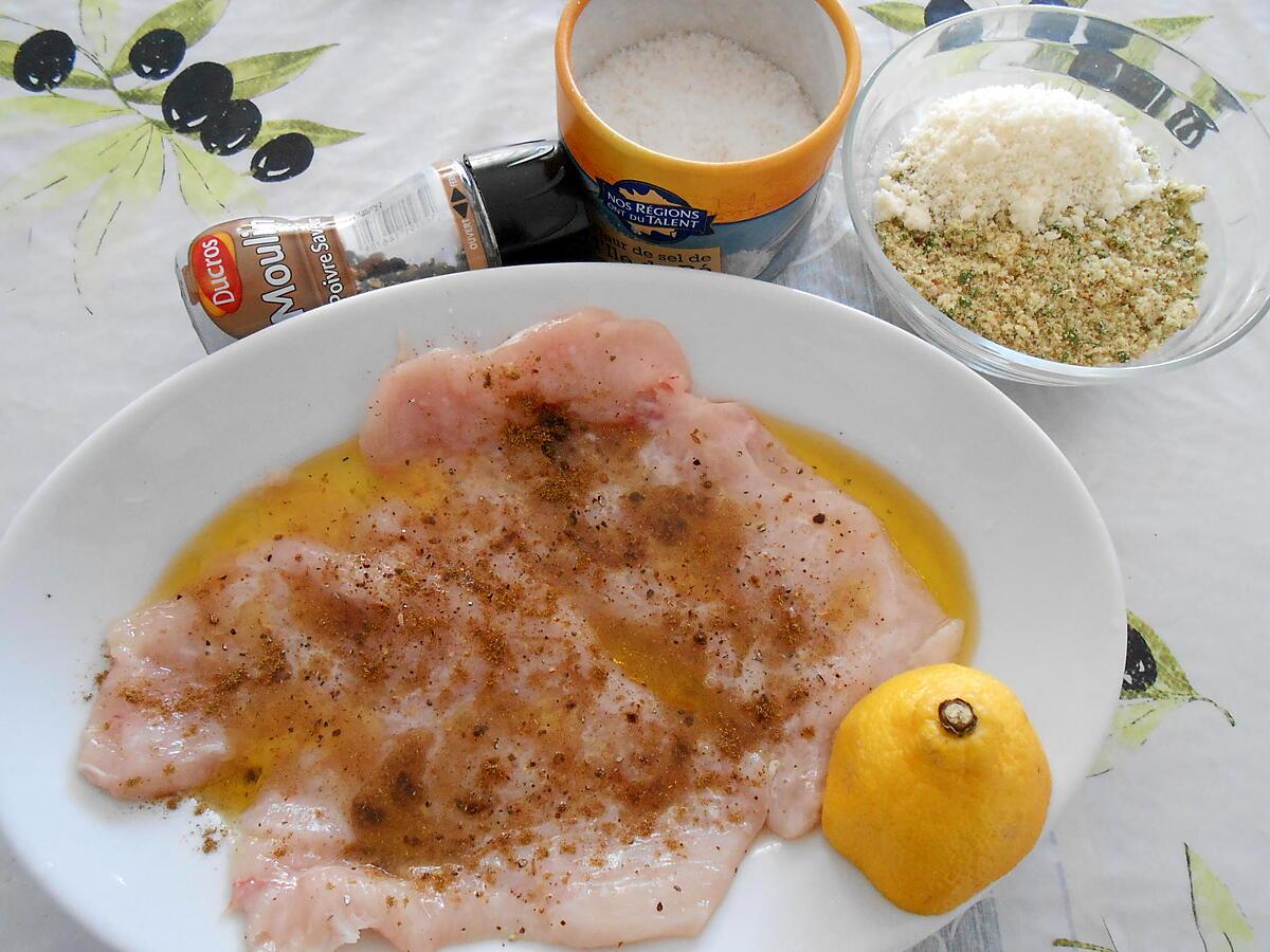 recette ESCALOPES DE POULET PANEES AU BASILIC