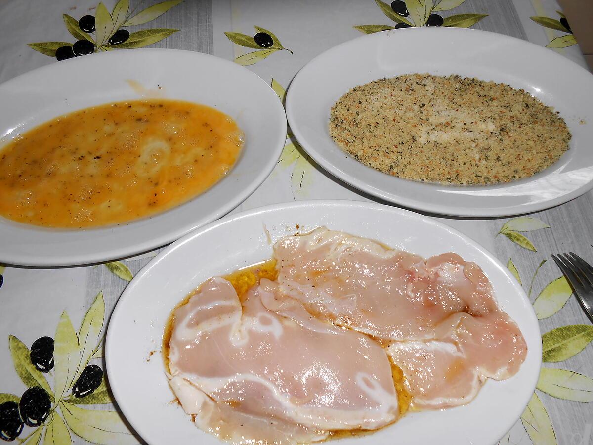 recette ESCALOPES DE POULET PANEES AU BASILIC