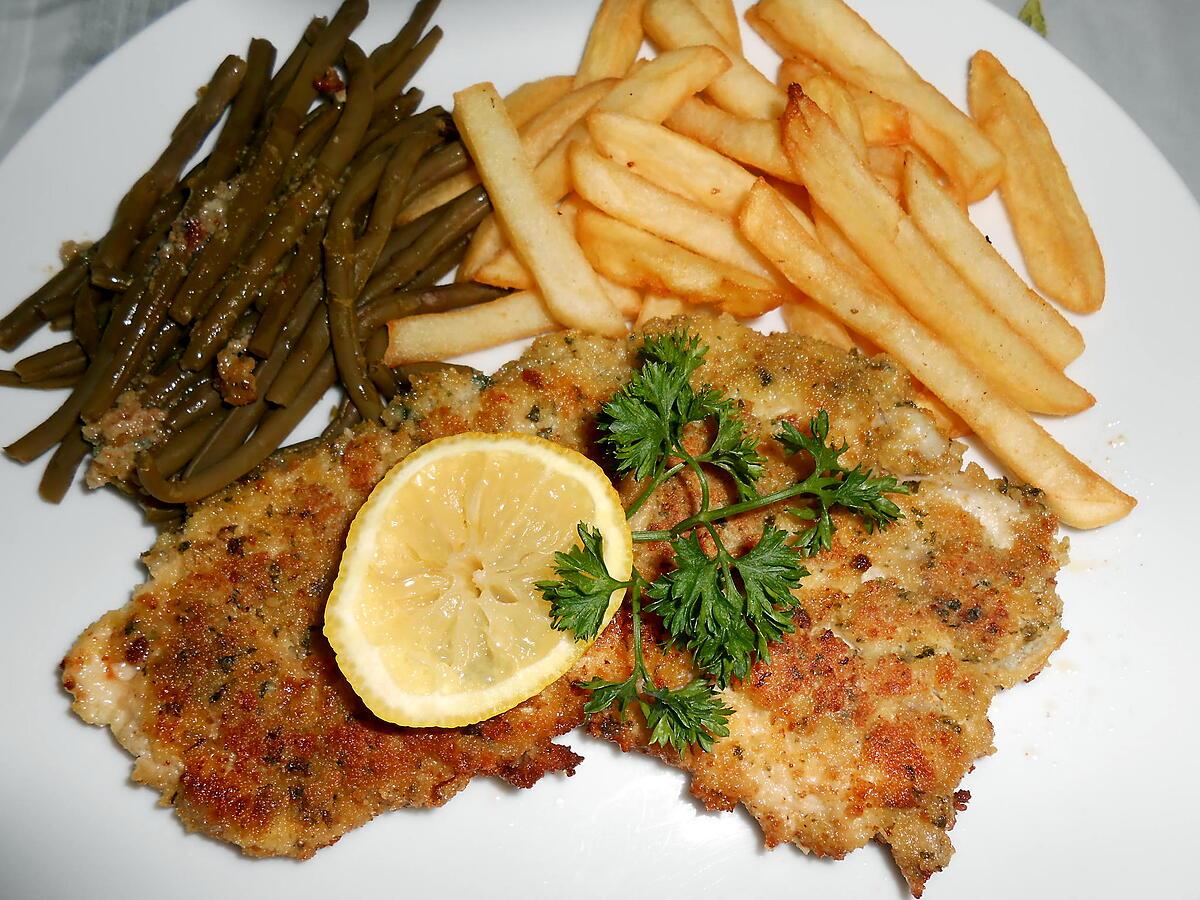 recette ESCALOPES DE POULET PANEES AU BASILIC