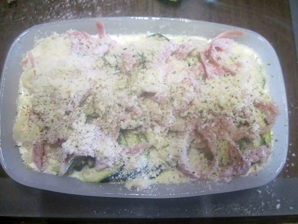 recette Courgettes au jambon et parmesan. gratinés.