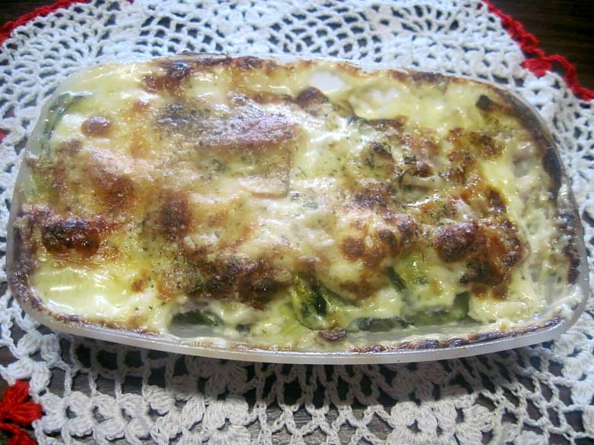 recette Courgettes au jambon et parmesan. gratinés.