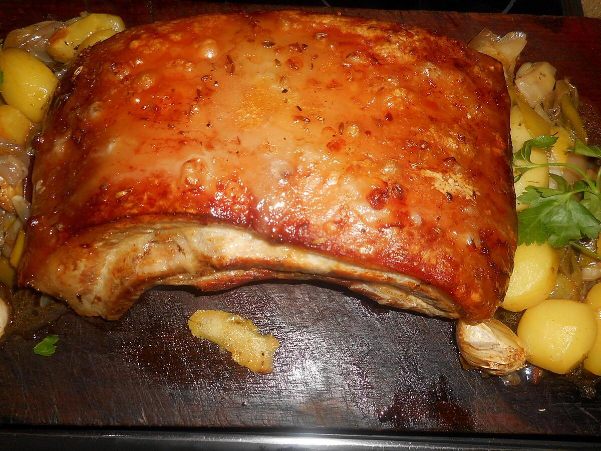 recette Poitrine de porc rotie aux aromates