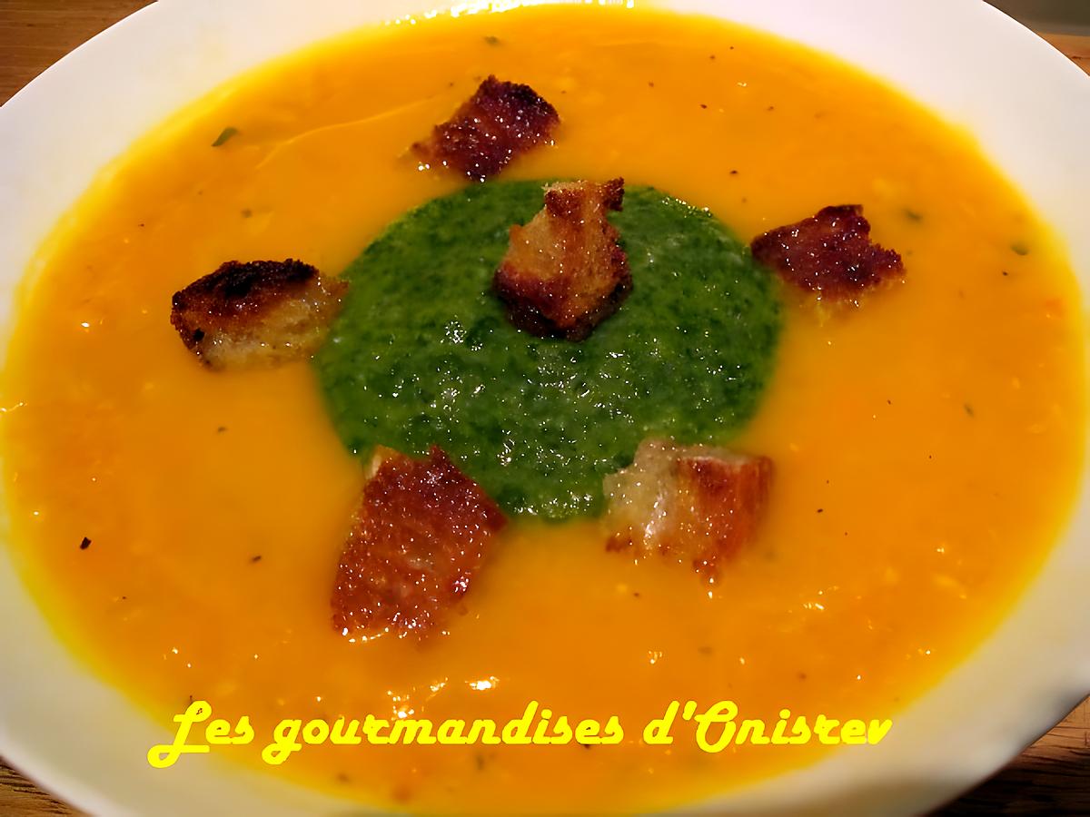 recette Velouté de potiron et d'épinards au lait de coco