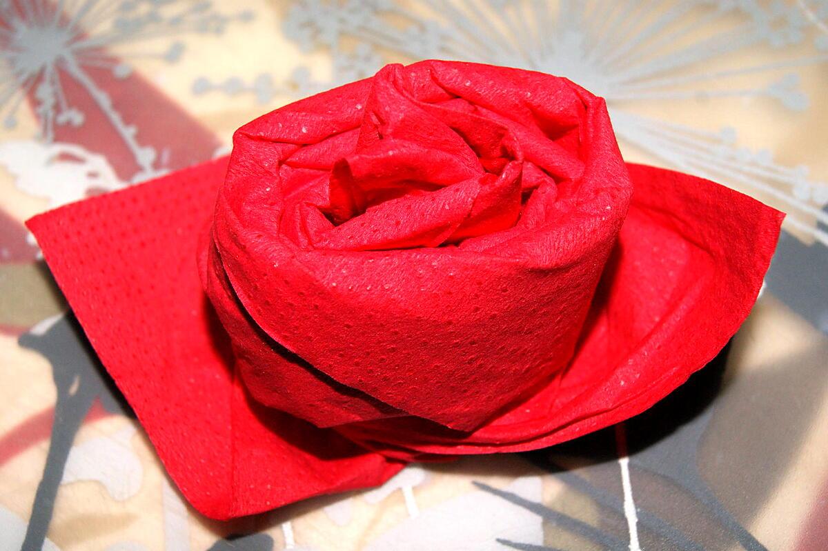 recette Pliage de serviette "rose"