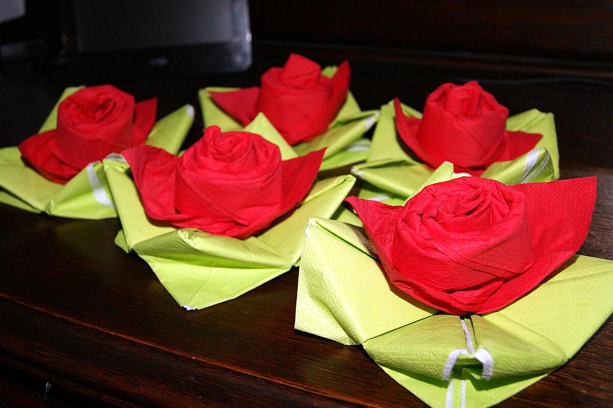 recette Pliage de serviette "rose"