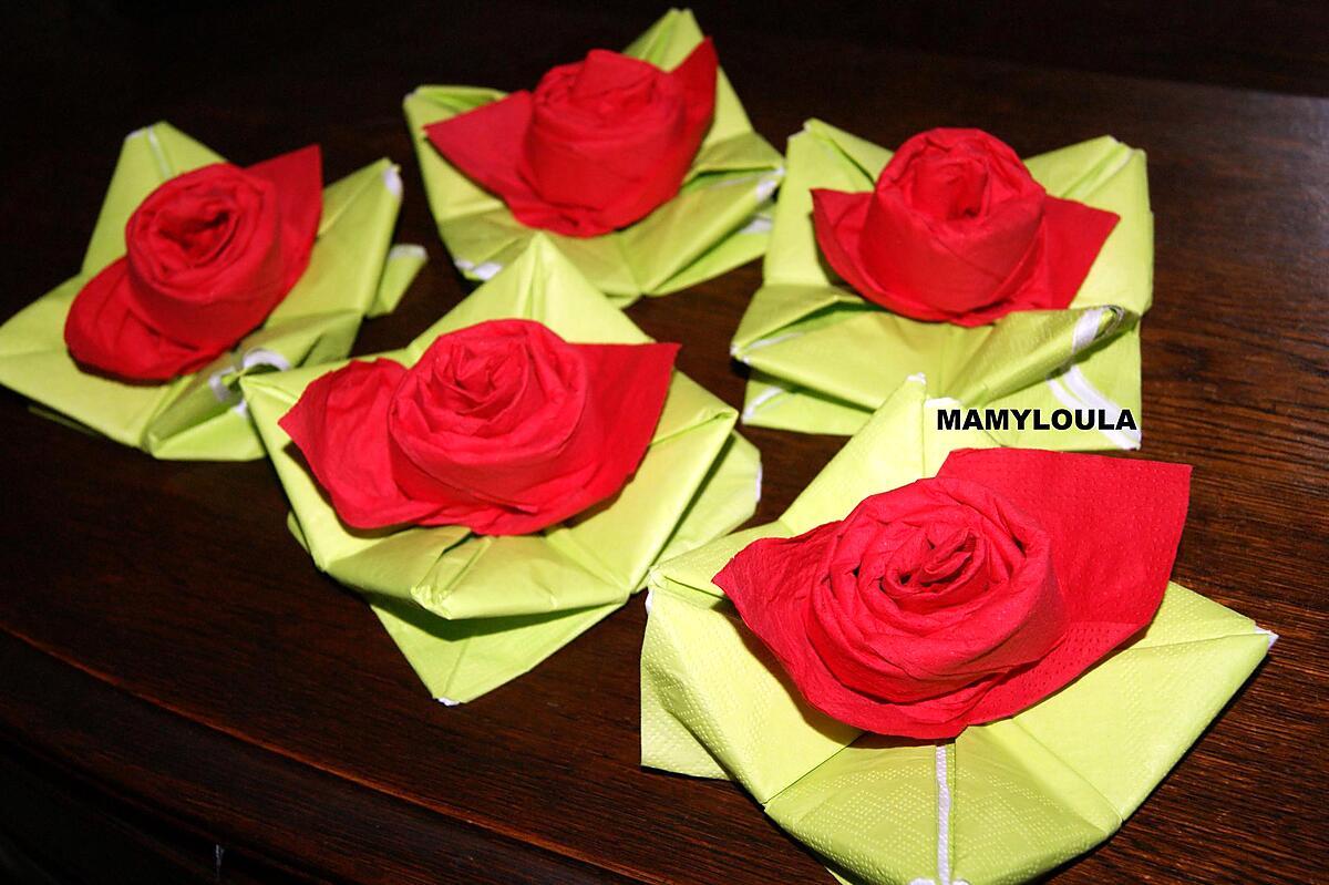 recette Pliage de serviette "rose"