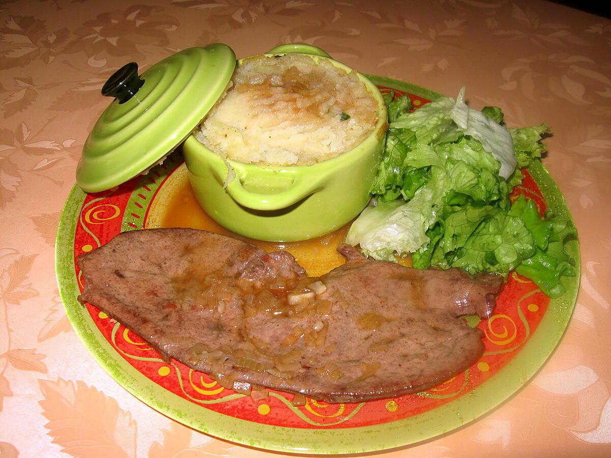 recette Foie de veau, sauce à l'échalote, purée maison