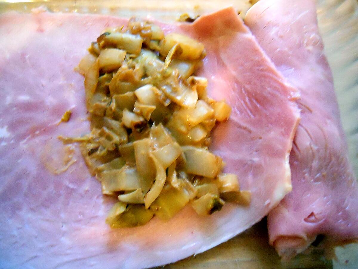 recette ENDIVES BRAISÉES AU JAMBON