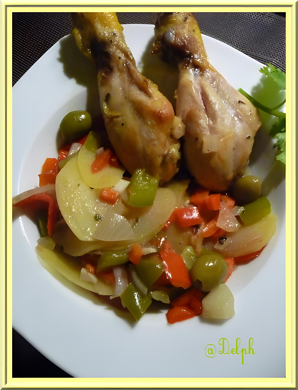 recette Pilons de poulet et légumes au four