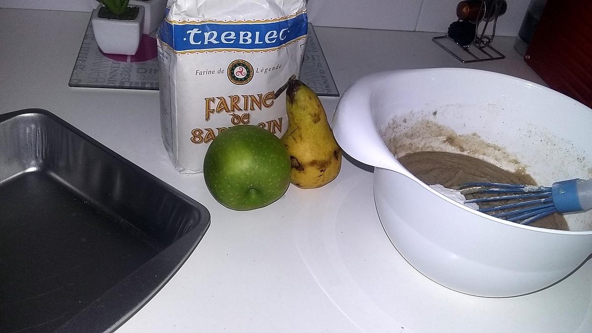 recette Gateau a la farine de sarrasin au pomme poire