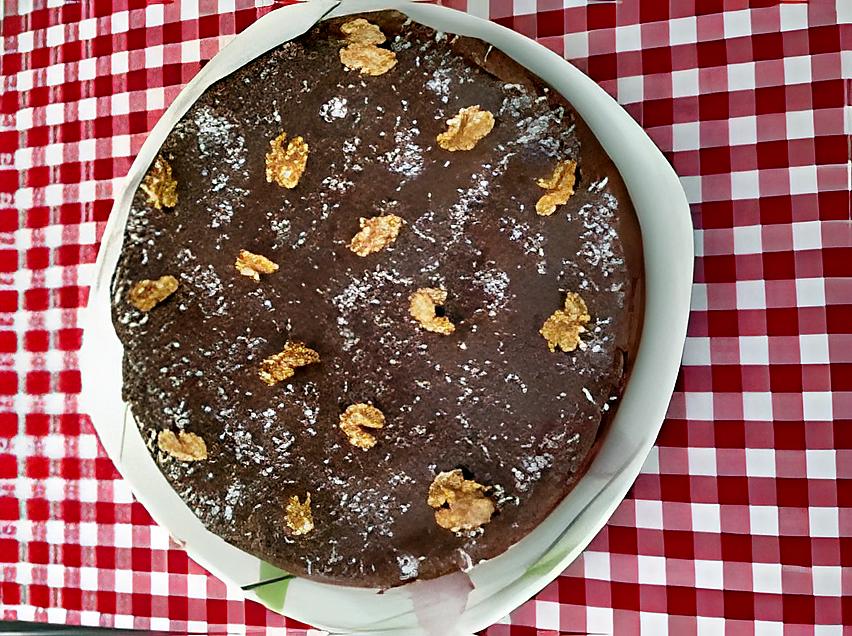 recette fondant à la crème marron, chocolat et noix