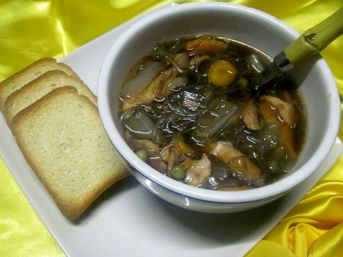recette Soupe aux légumes. vermicelle de soja.