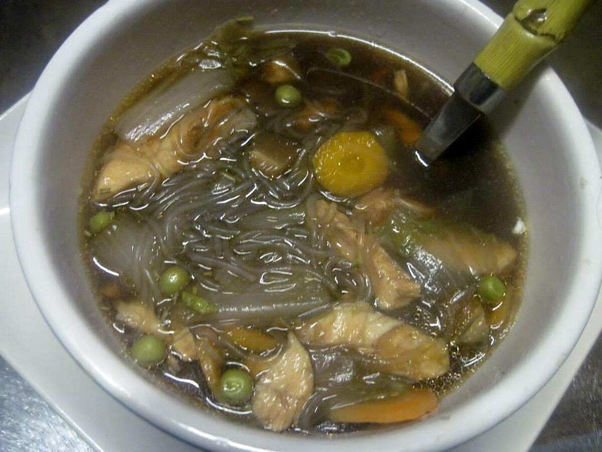 recette Soupe aux légumes. vermicelle de soja.