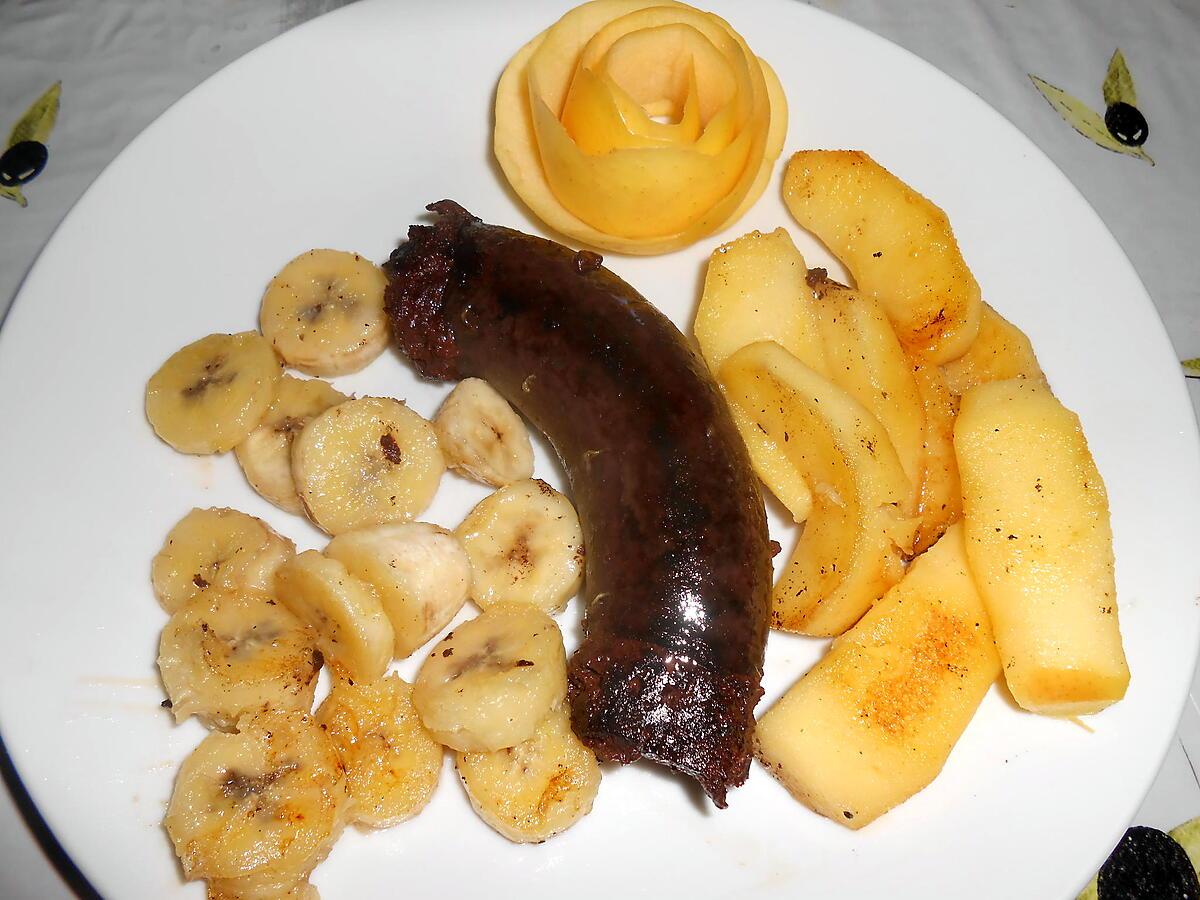 recette BOUDIN NOIR POMME BANANE