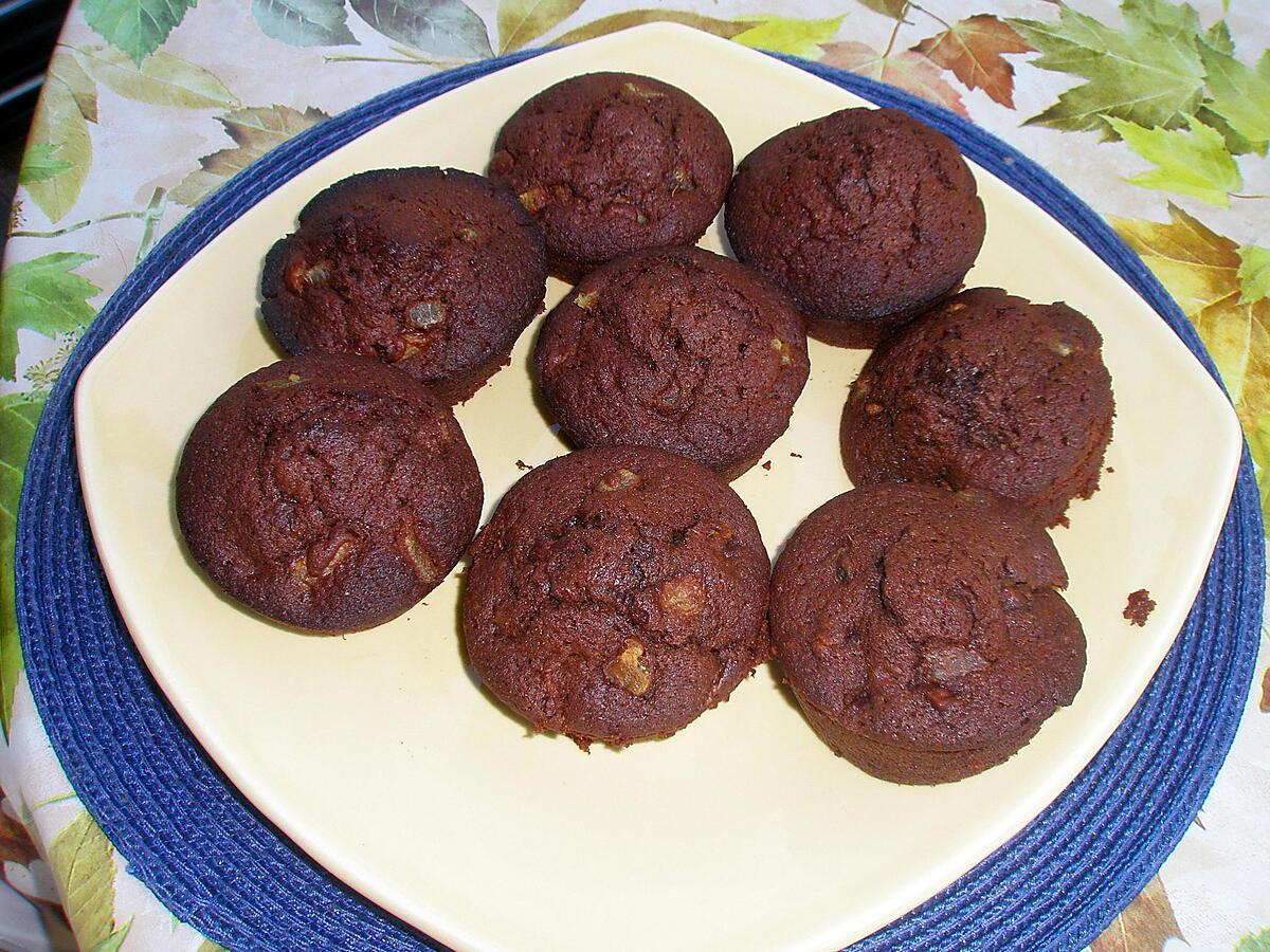 recette MUFFINS poire chocolat de ROSINETTE,un pur régal !!!