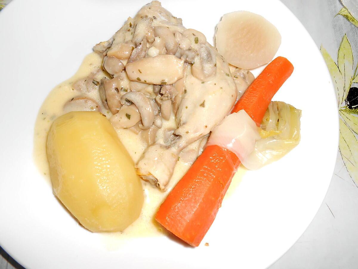 recette COQUELET EN BLANQUETTE