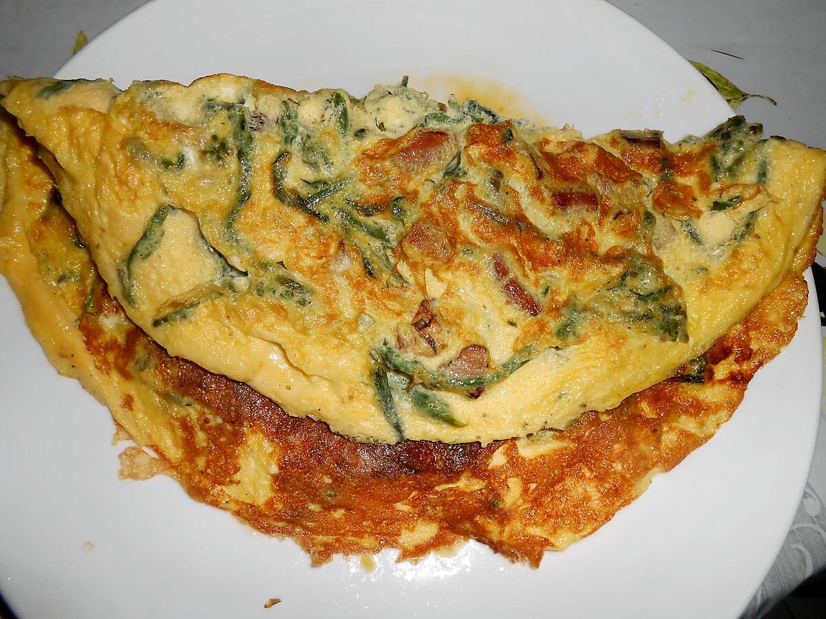 recette OMELETTE AUX ASPERGES SAUVAGES ET GIROLLES