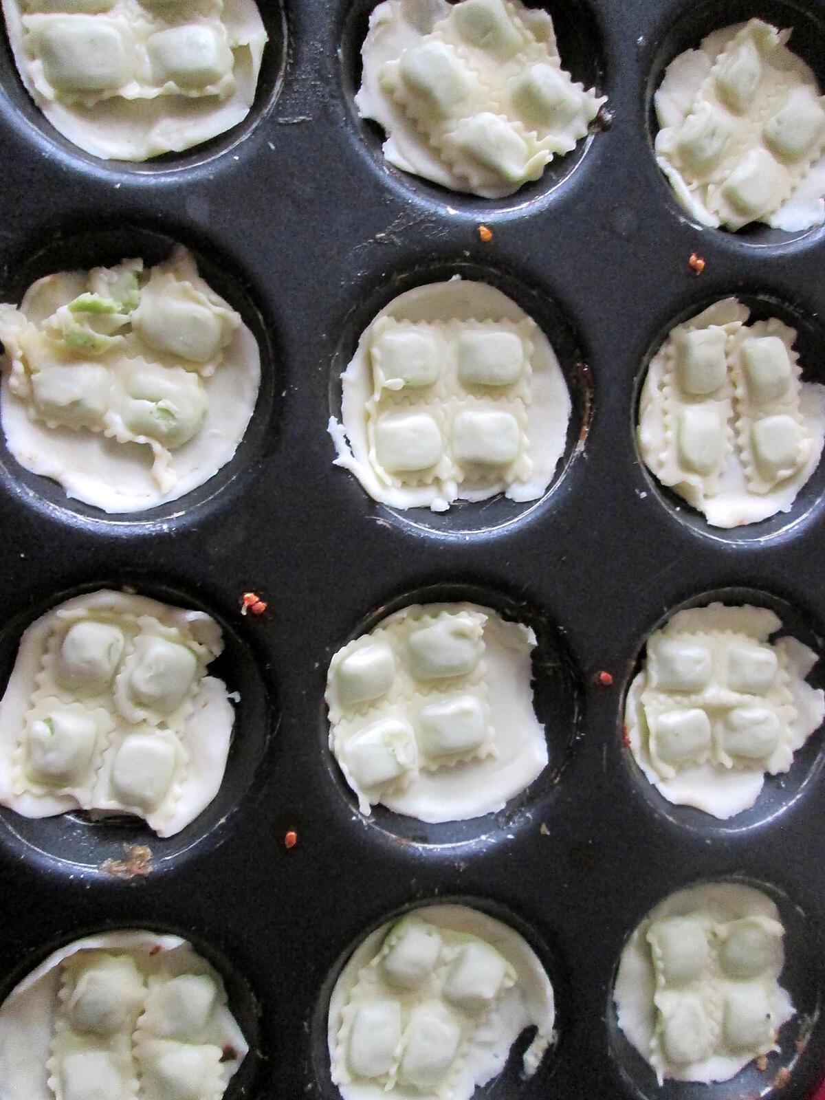 recette tartelettes aux ravioles du blog  croquant gourmand et autres tartelettes apéritif