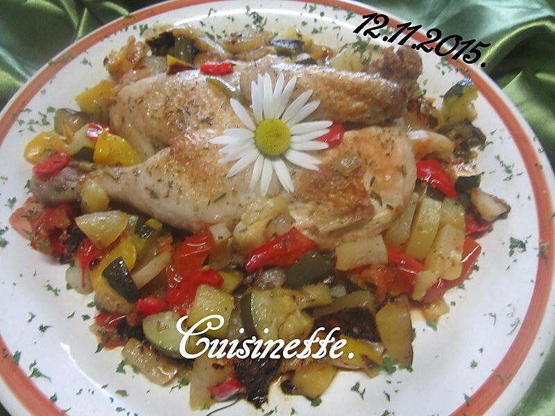 recette Poulet aux six légumes.