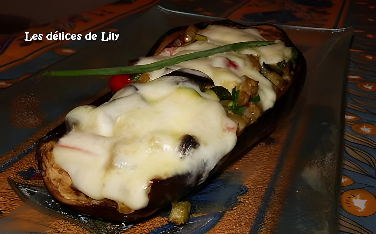 recette Aubergines farcies à la mozzarella