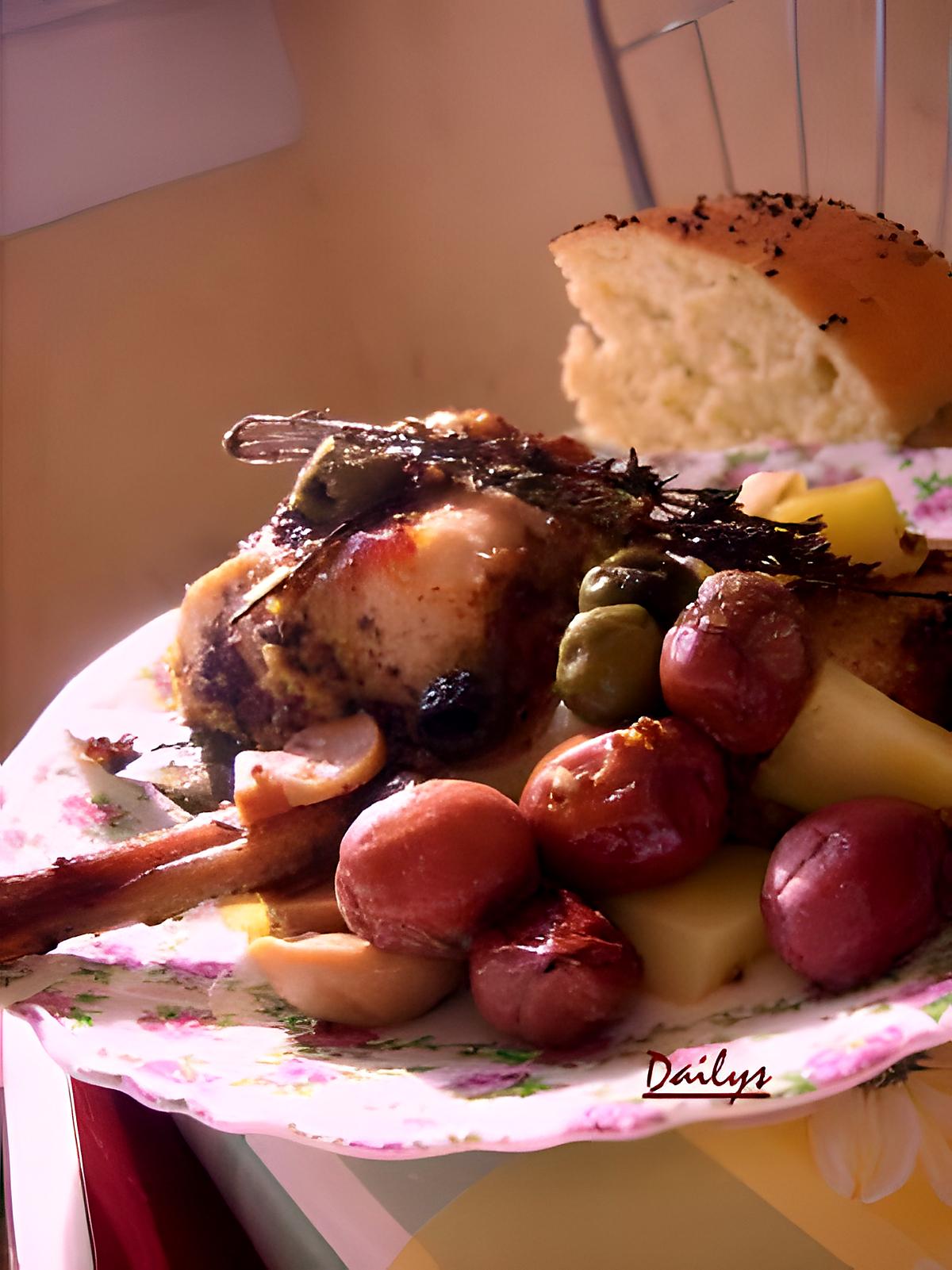 recette Lapin aux olives moutarde à l'ancienne.