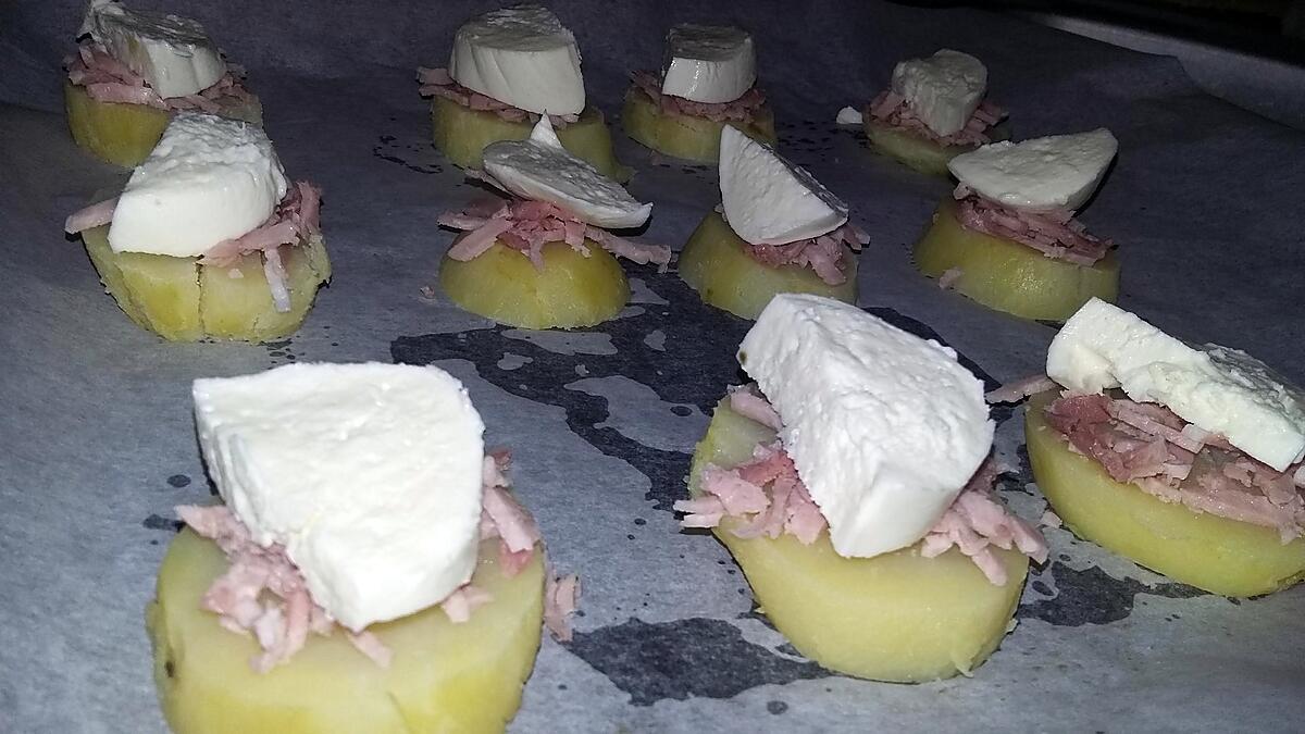 recette Tartines de pommes de terre jambon mozzarella