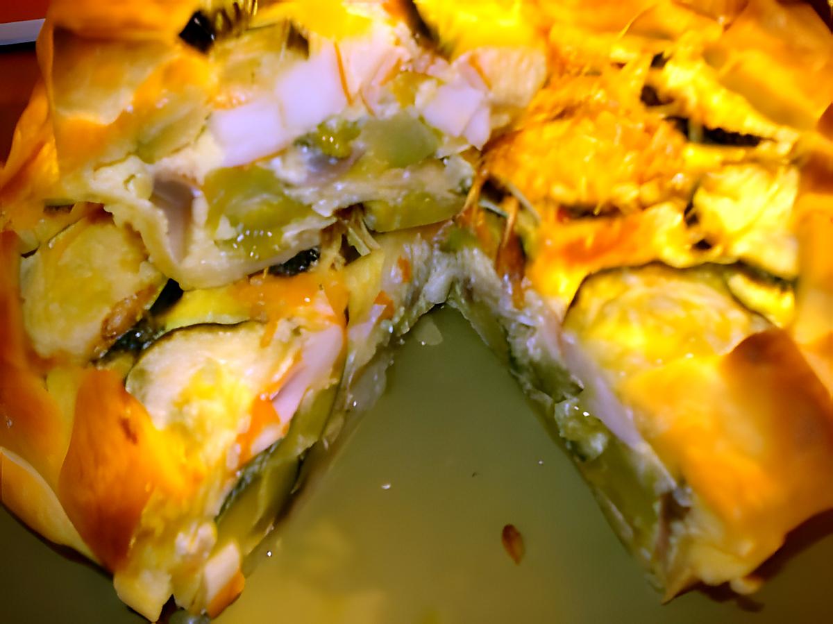 recette Quiche aux légumes  et bâtonnets de crabe