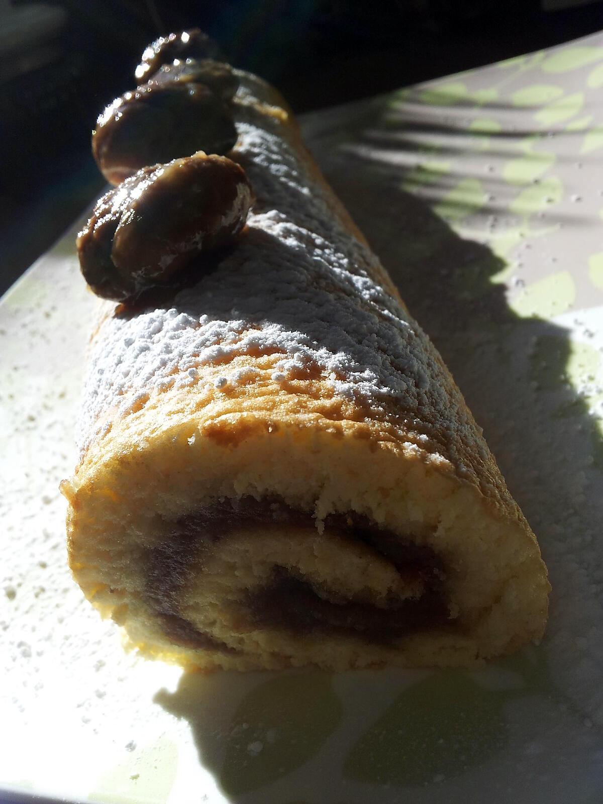 recette Gâteau roulé à la créme de marrons