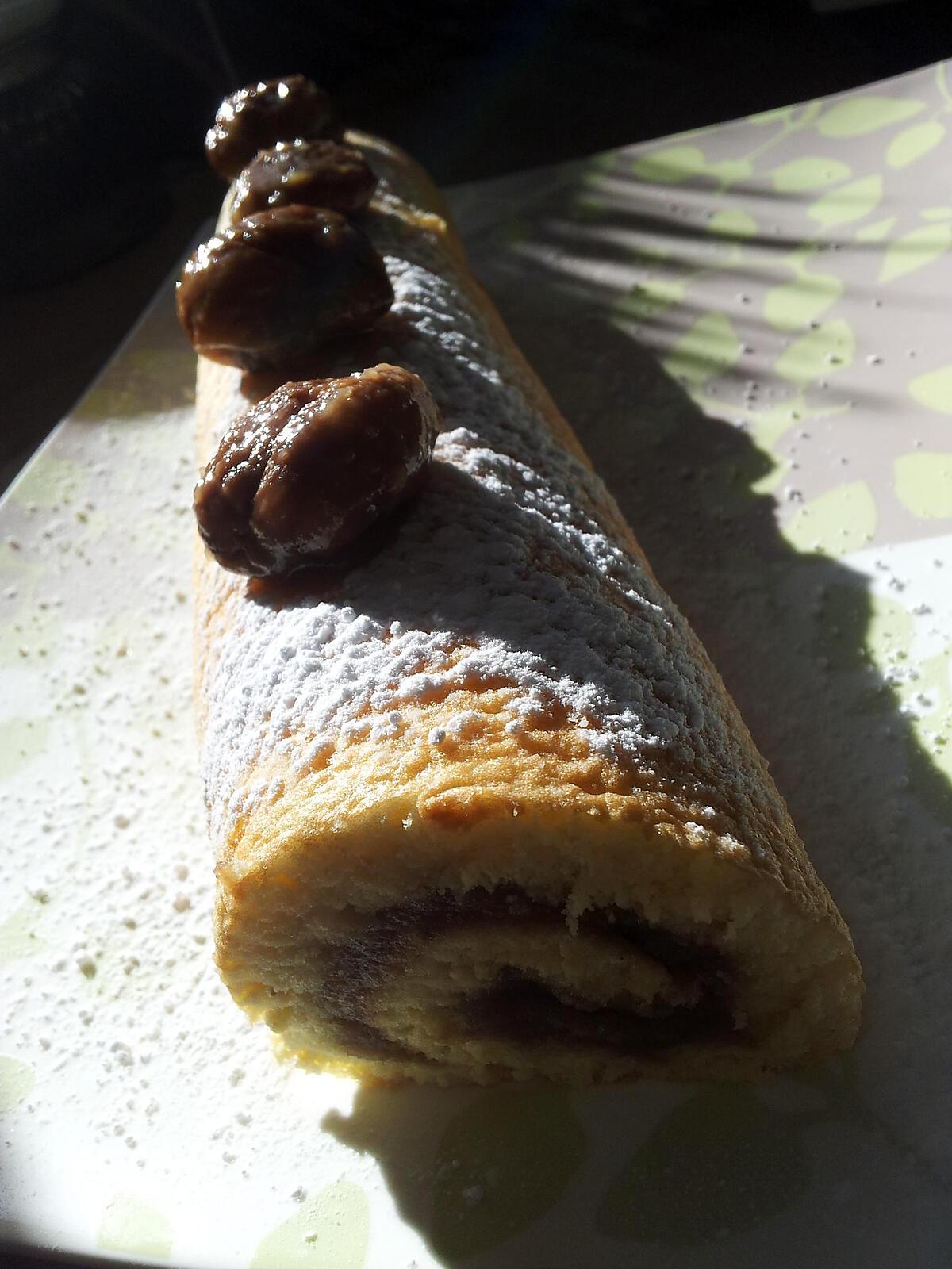 recette Gâteau roulé à la créme de marrons