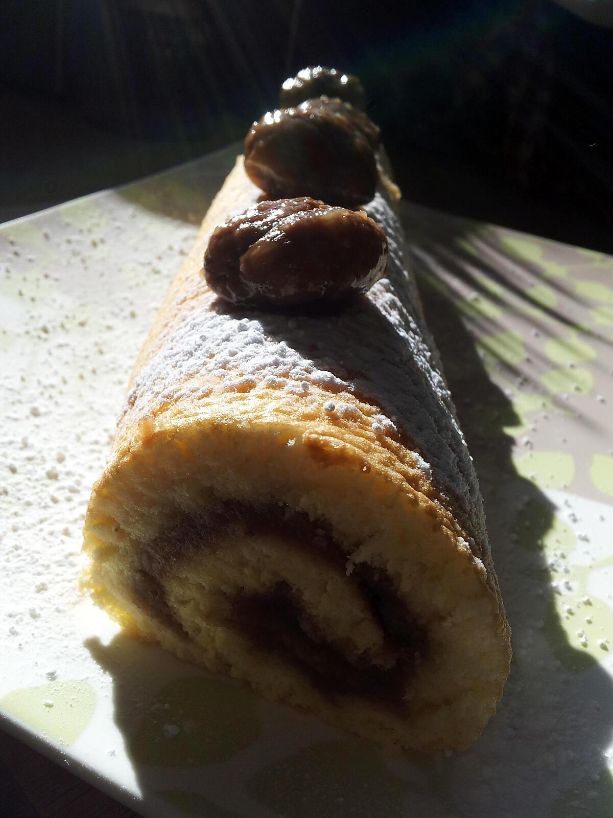 recette Gâteau roulé à la créme de marrons