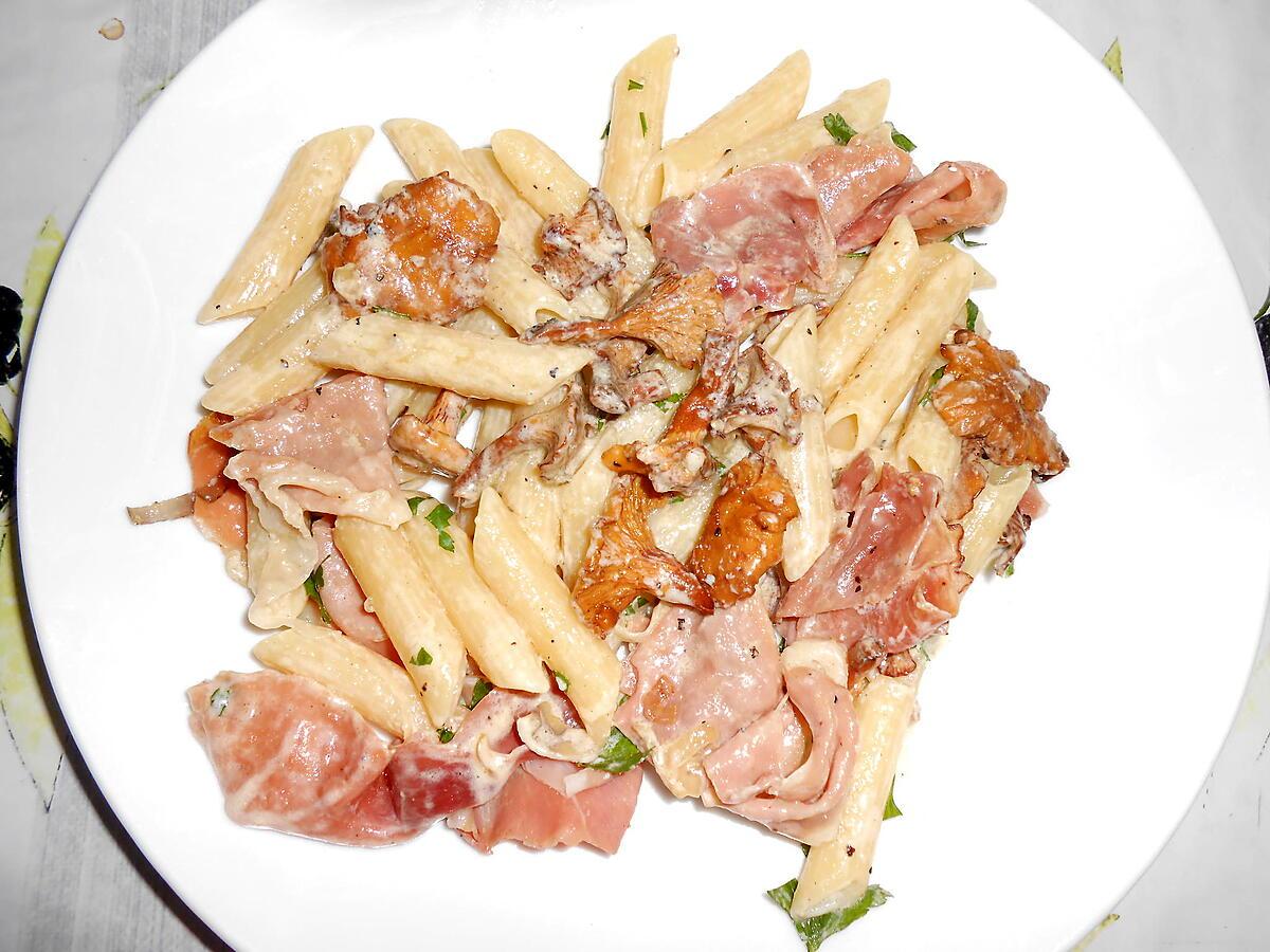 recette PENNE AUX GIROLLES