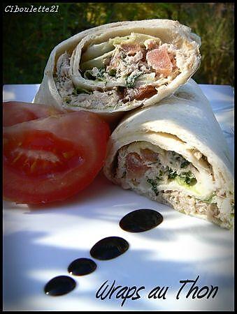 recette WRAPS ou TORTILLA AU THON (TUNA WRAPS / SANDWICH)