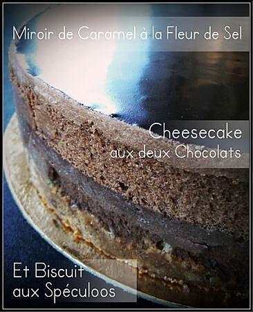 recette Cheesecake aux 2 chocolats et Miroir de Caramel au Beurre & Fleur de Sel Vanillée