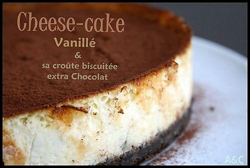 recette ** Cheesecake mi-Ange mi-Démon : Garniture légère vanillée sur une croûte croustillante extra chocolat**