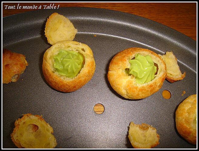 recette mini choux farcis à l'avocat et saumon fumé à l'aneth en amuses-bouche