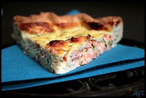 recette ** Quick n' fresh : Quiche fraîheur au tzatziki ( léger) & saumon fumé **