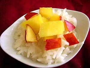 recette Riz gluant au lait de coco & mangue japonisant- sans gluten ni lait ni oeuf