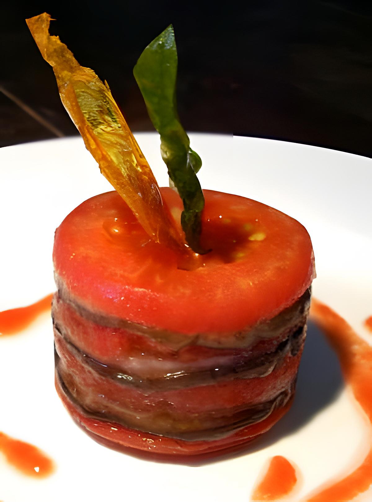 recette Tian de légumes et coulis de tomates au basilic...