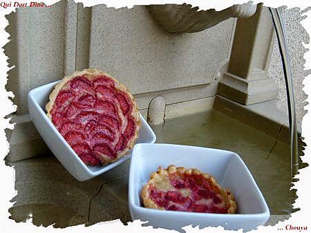 recette Ooo Tartelette aux fraises & à la compotée de rhubarbe ooO