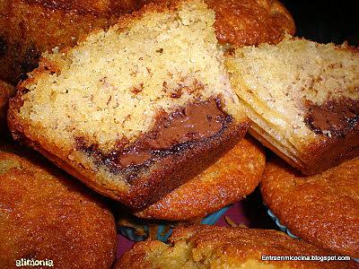 recette CAKE BANANE-COEUR DE NUTELLA