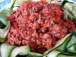 recette Papardelles de courgettes à la bolognaise - Minceur