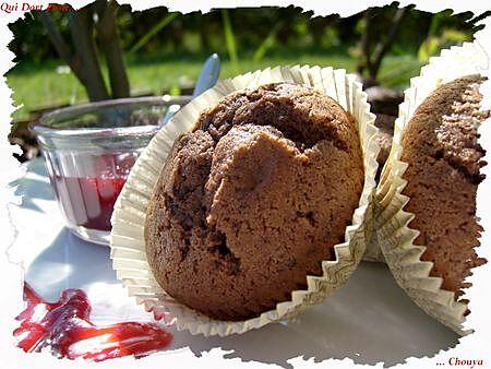 recette Ooo Muffins Chocolat / Framboises et leur caramel ... ooO