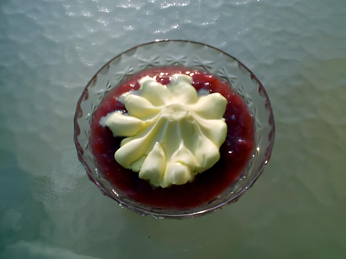 recette compote de fruits et sa glace a la vanille