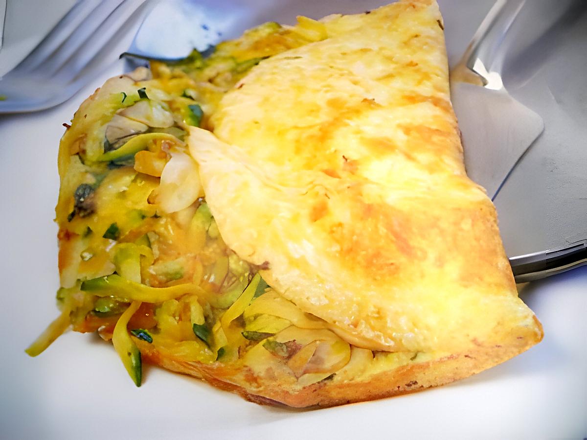 recette Omelette aux courgettes et aux champignons