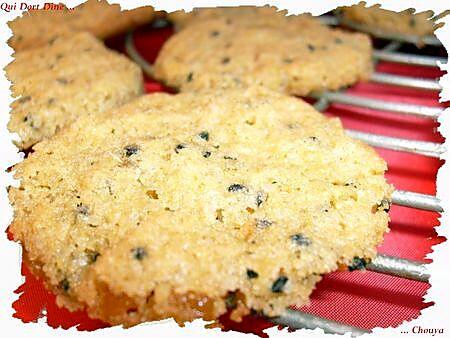 recette Ooo Cookies au sésame noir & gingembre confit ooO