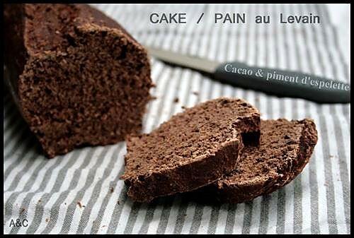 recette **Pain / cake au levain au chocolat noir & piment d'espelette **