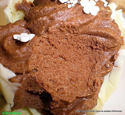 recette Nids de mousse aux deux chocolats